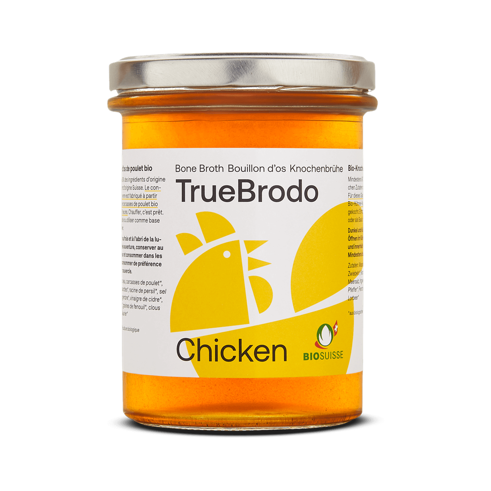 Bouillon d'os de poulet, BIO, de la Suisse