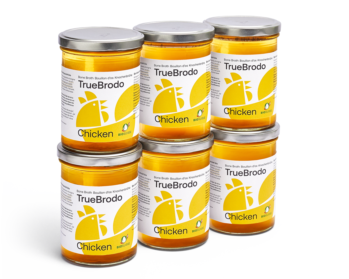 Bouillon d'os de poulet, BIO, de la Suisse